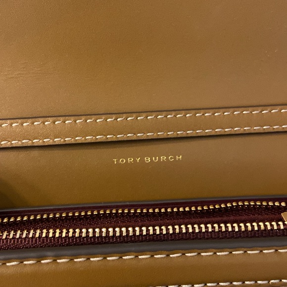 Tory Burch T Monogram Jacquard Wallet Crossbody Clutch Fanny Pack Hazelnut EUC - Picture 5 of 15